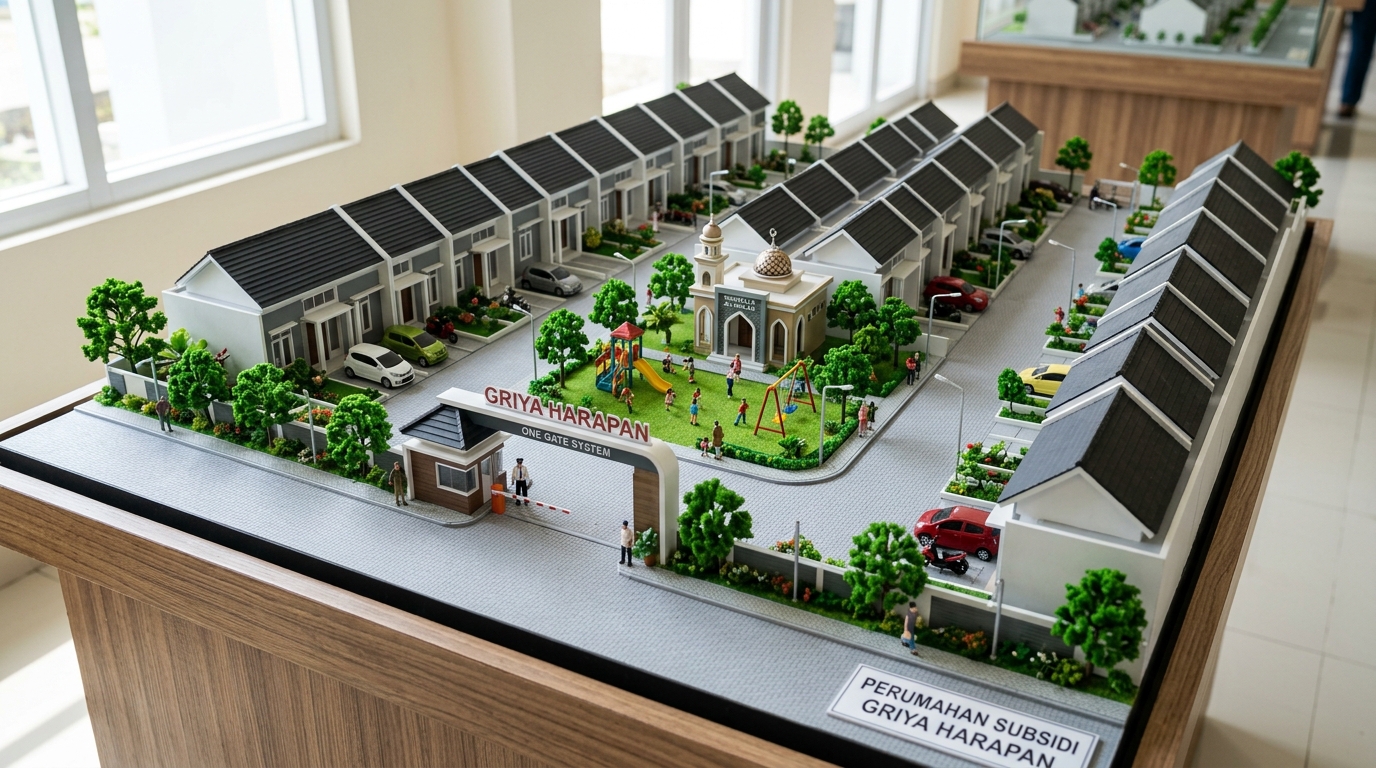 Maket Perumahan Cluster Subsidi